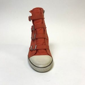 Ash Thelma BIS Orange Canvas Wedge Shoes NIB